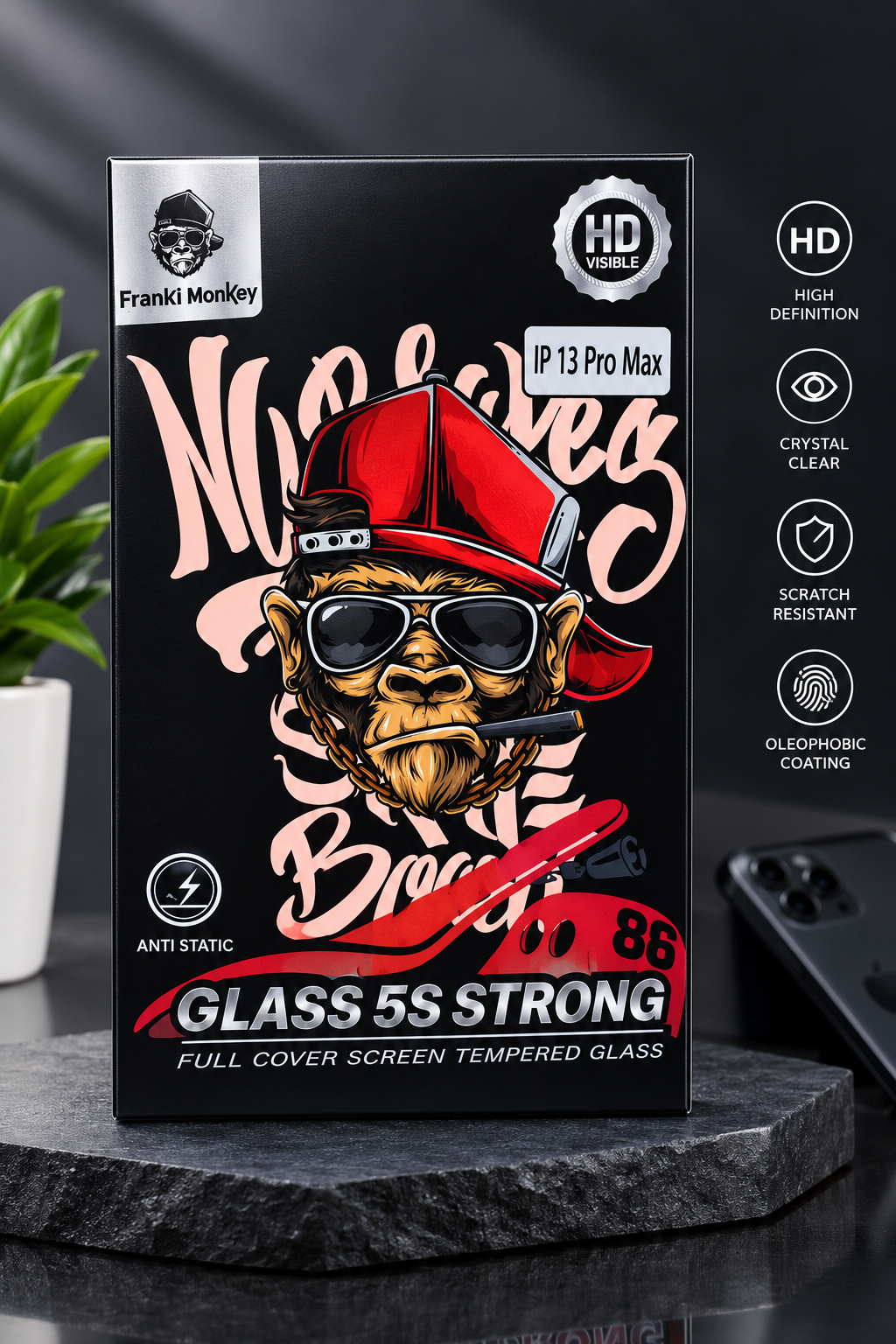 گلس پانکی مانکی HD visible مناسب گوشی آیفون iphone 13promax